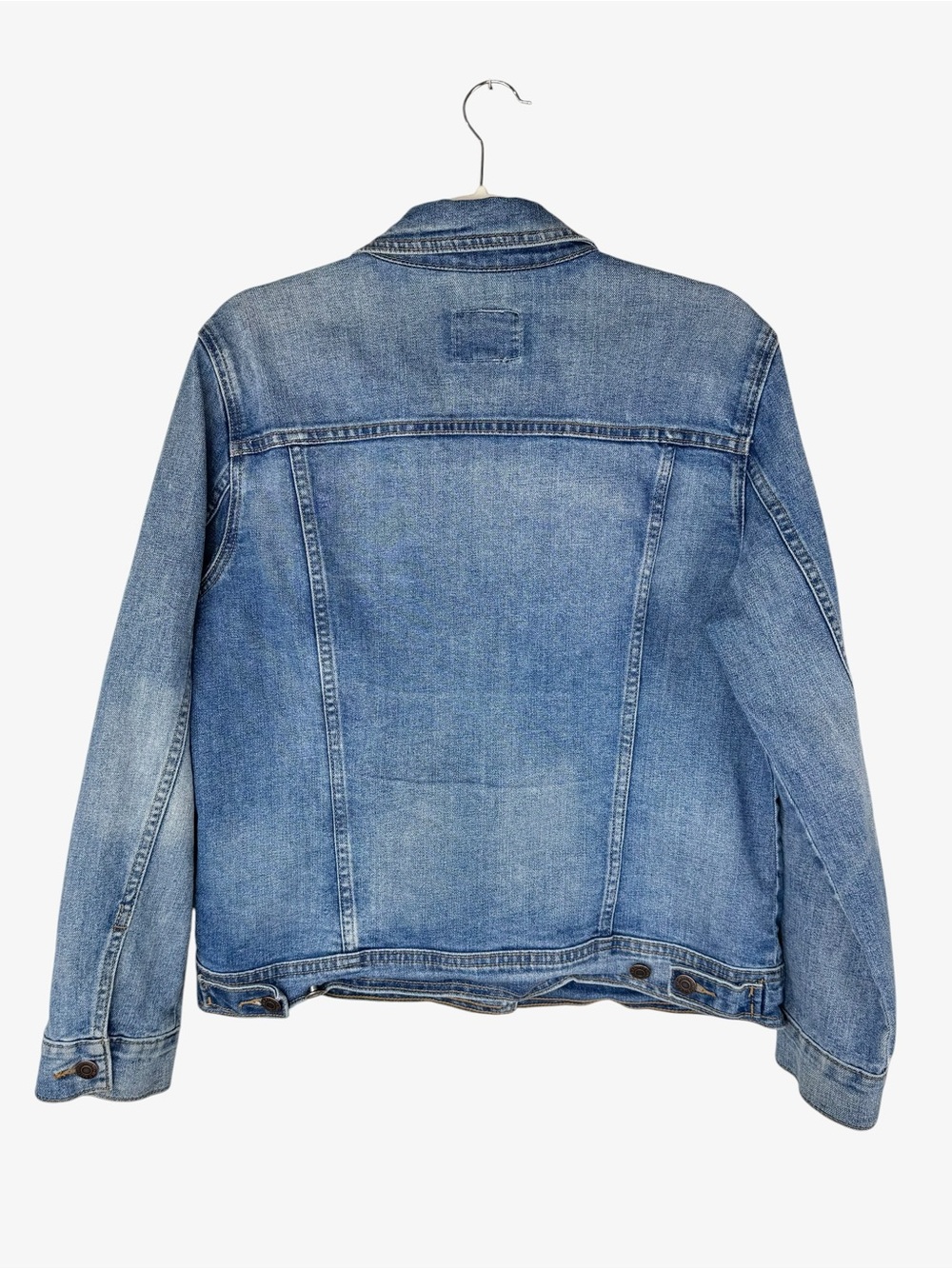 Old Navy trucker jean jacket women’s L classic stretch denim jacket Y2K tomboy - Picture 2 of 6
